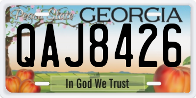 GA license plate QAJ8426