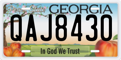 GA license plate QAJ8430