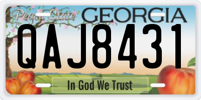 GA license plate QAJ8431