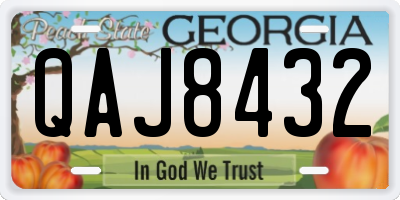 GA license plate QAJ8432