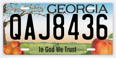 GA license plate QAJ8436