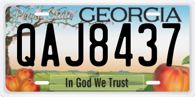 GA license plate QAJ8437