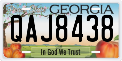 GA license plate QAJ8438