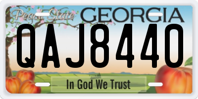 GA license plate QAJ8440
