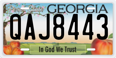 GA license plate QAJ8443