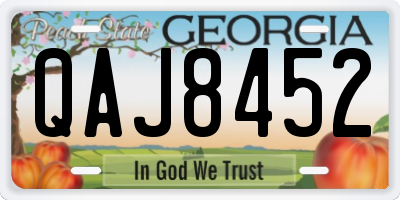 GA license plate QAJ8452
