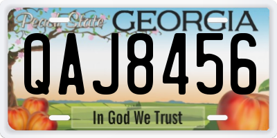 GA license plate QAJ8456