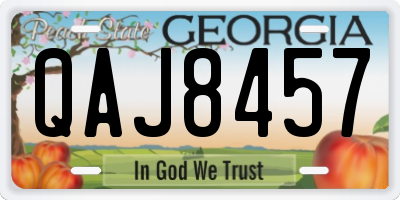 GA license plate QAJ8457