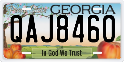 GA license plate QAJ8460