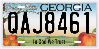 GA license plate QAJ8461