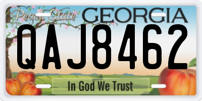 GA license plate QAJ8462