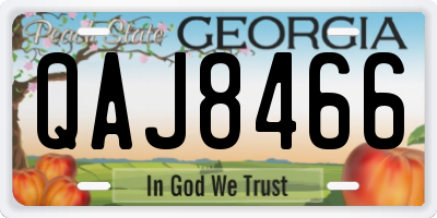 GA license plate QAJ8466