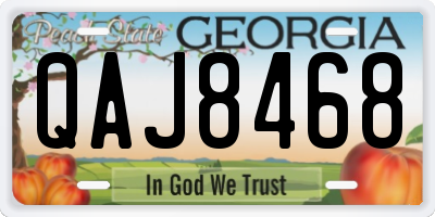 GA license plate QAJ8468