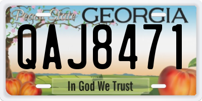 GA license plate QAJ8471
