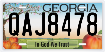 GA license plate QAJ8478