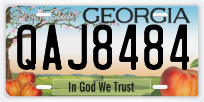 GA license plate QAJ8484