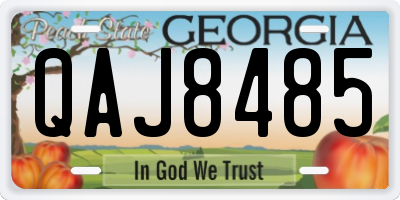 GA license plate QAJ8485
