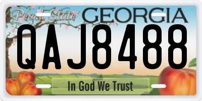 GA license plate QAJ8488