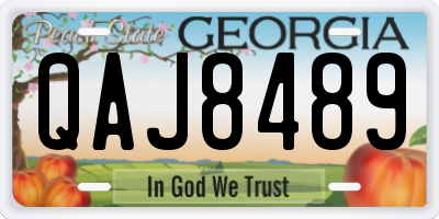 GA license plate QAJ8489