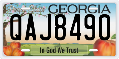 GA license plate QAJ8490