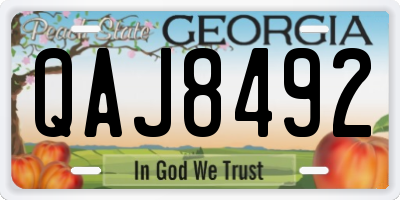 GA license plate QAJ8492