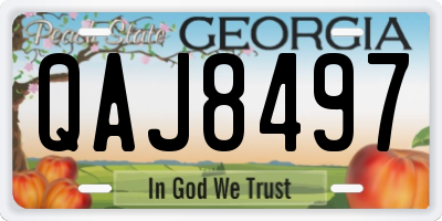 GA license plate QAJ8497