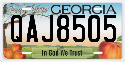 GA license plate QAJ8505