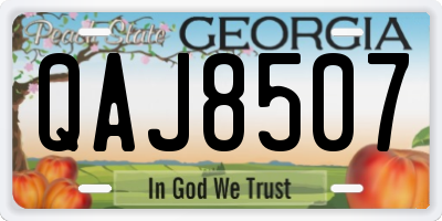 GA license plate QAJ8507