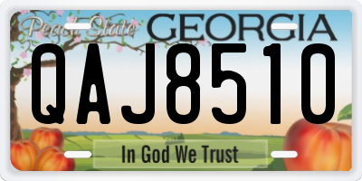 GA license plate QAJ8510