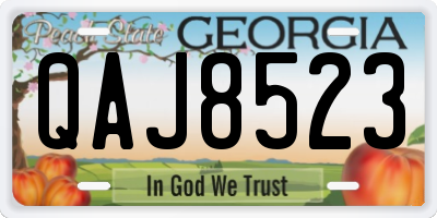 GA license plate QAJ8523