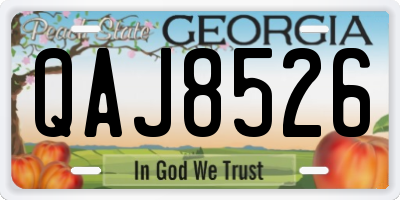 GA license plate QAJ8526