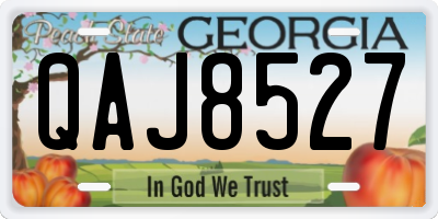 GA license plate QAJ8527
