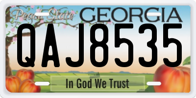 GA license plate QAJ8535