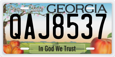 GA license plate QAJ8537