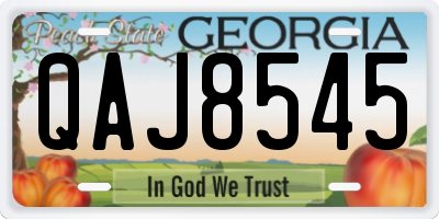 GA license plate QAJ8545
