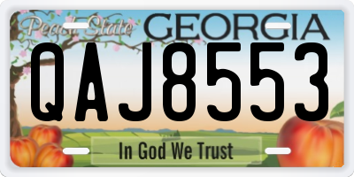 GA license plate QAJ8553