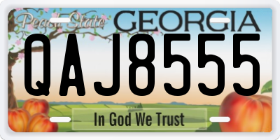 GA license plate QAJ8555