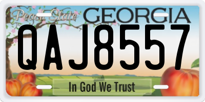 GA license plate QAJ8557