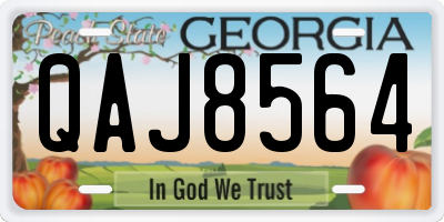 GA license plate QAJ8564