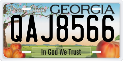 GA license plate QAJ8566