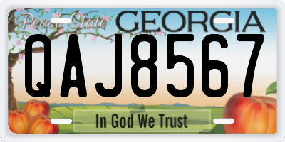 GA license plate QAJ8567