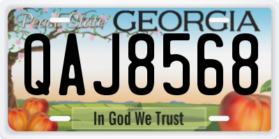 GA license plate QAJ8568