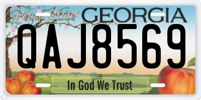 GA license plate QAJ8569