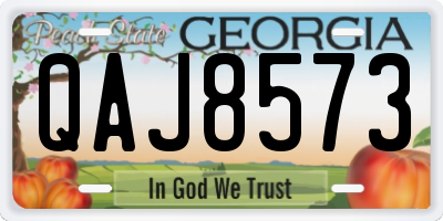 GA license plate QAJ8573