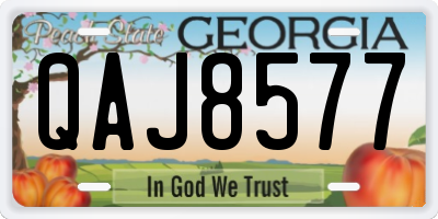 GA license plate QAJ8577