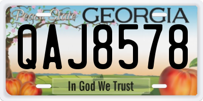 GA license plate QAJ8578