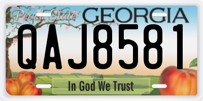 GA license plate QAJ8581
