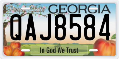 GA license plate QAJ8584