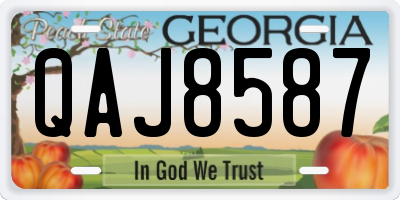 GA license plate QAJ8587