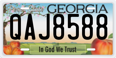 GA license plate QAJ8588